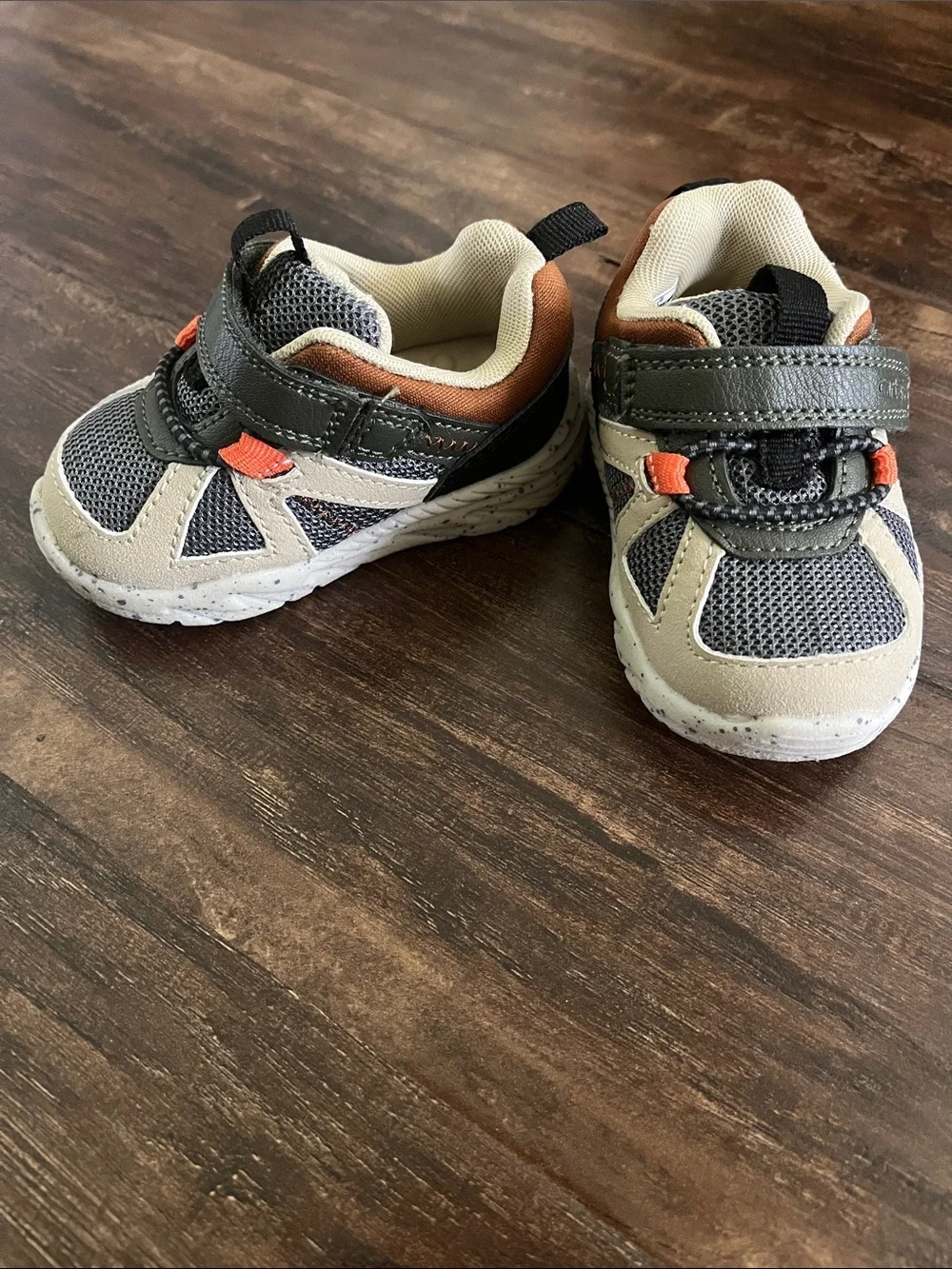 Carter's Gray, Beige & Orange Baby Walker Sneakers